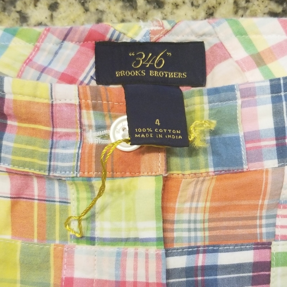 '346' Brooks Brothers size 4 Madras Pants NWOT - Picture 2 of 4